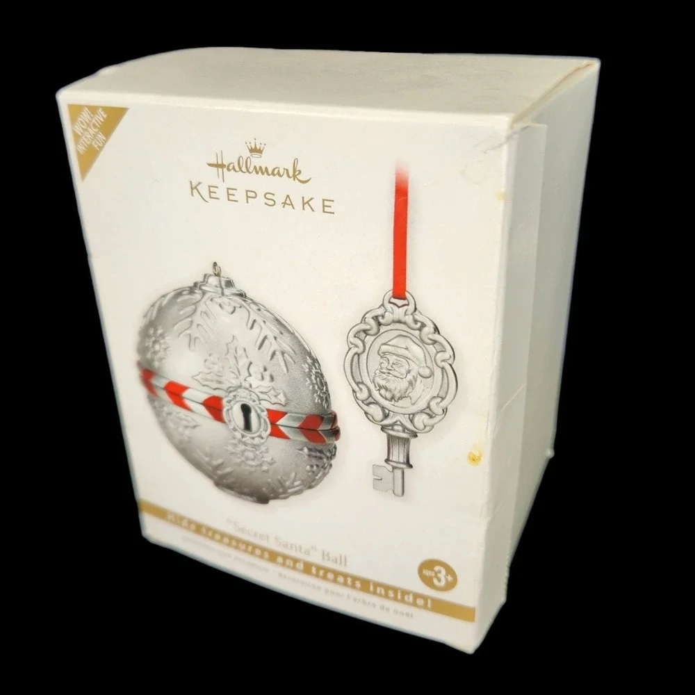 Hallmark Ornament Secret Santa Ball‎ With Key Interactive Hide Treasures Inside